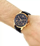 Guess Horizon Chronograph Quartz Black Dial Black Leather Strap Watch For Men - W0380G7 Authentic Buy Shop Now