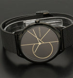 Calvin Klein Minimal Black Dial Black Mesh Bracelet Watch for Men - K3M214X1 Authentic Buy Shop Now