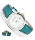 Burberry White Dial Turquoise Leather Strap Watch for Women - BU9120 Authentic Buy Shop Now