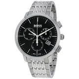 Hugo Boss Associate Black Dial Silver Steel Strap Watch for Men - 1513267 Authentic Buy Shop Now
