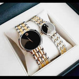 Movado Veturi Quartz Black Dial Two Tone Steel Strap Watch for Men - 0606932 Authentic Buy Shop Now