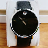 Movado Museum Classic Black Dial Black Leather Strap Watch for Men - 0607194 Authentic Buy Shop Now