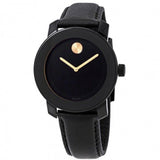 Movado Bold Black Dial Black Leather Strap Watch for Women - 3600527 Authentic Buy Shop Now