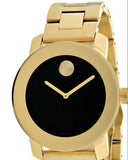Movado Bold Black Dial Gold Steel Strap Unisex Watch - 3600397 Authentic Buy Shop Now