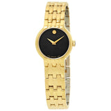 Movado Veturi Quartz Black Dial Gold Steel Strap Watch for Men - 0606934 Authentic Buy Shop Now