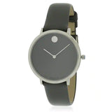 Movado Museum 70th Anniversary Grey Dial Grey Leather Strap Watch For Women - 0607144 Authentic Buy Shop Now