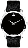 Movado Museum Black Dial Black Leather Strap Watch For Men - 607012 Authentic Buy Shop Now