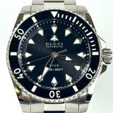 Gucci Dive Automatic Black Dial Silver Steel Strap Watch for Men - YA136353 Authentic Buy Shop Now