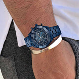 Swarovski Octea Lux Sport Chronograph Blue Dial Blue Steel Strap Watch for Women - 5610475 Authentic Buy Shop Now