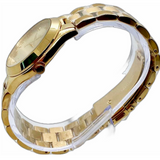 Michael Kors Slim Runway Gold Dial Gold Steel Strap Watch For Women - MK3456 Authentic Buy Shop Now