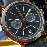 Maserati Legend Chronograph Black Dial Black Leather Strap Watch For Men - R8871638001 Authentic Buy Shop Now