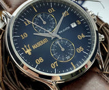 Maserati Epoca Chronograph Blue Dial Brown Leather Strap Watch For Men - R8871618001 Authentic Buy Shop Now