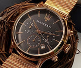 Maserati Epoca Black Dial Gold Mesh Bracelet Watch For Men - R8873618005 Authentic Buy Shop Now