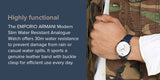 Emporio Armani Modern Slim Analog Silver Dial Blue Leather Strap Watch For Men - AR11214 Authentic Buy Shop Now