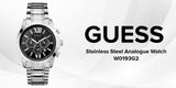Guess Chronograph Black Dial Silver Steel Strap Watch for Men - W0193G2 Authentic Buy Shop Now