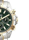 Fossil Garrett Chronograph Green Dial Two Tone Steel Strap Watch for Men - FS5622 Authentic Buy Shop Now