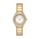 Michael Kors Sylvia Mother Of Pearl Dial Gold Steel Strap Watch For Women - MK4655 Authentic Buy Shop Now