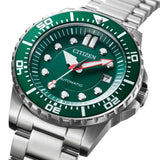 Citizen Promaster Mechanical Green Dial Silver Steel Strap Watch For Men - NJ0129-87X Authentic Buy Shop Now