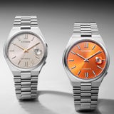 Citizen Tsuyosa Automatic Orange Dial Silver Steel Strap Watch For Men - NJ0151-88Z Authentic Buy Shop Now