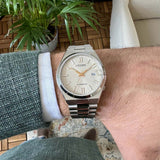 Citizen Tsuyosa Automatic Oatmeal White Dial Silver Steel Strap Watch For Men - NJ0151-88W Authentic Buy Shop Now