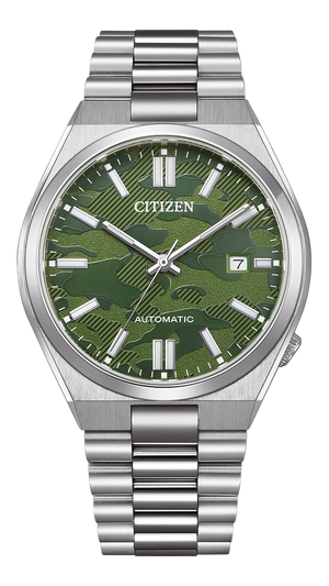Citizen Tsuyosa Automatic Camouflage Green Dial Silver Steel Strap Watch For Men - NJ0159-86X Authentic Buy Shop Now