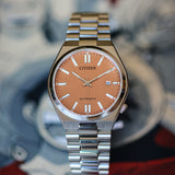 Citizen Tsuyosa Automatic Salmon Orange Dial Silver Steel Strap Watch For Men - NJ0159-86Z Authentic Buy Shop Now