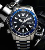 Citizen Promaster Fugu Limited Edition Diver's 200m Automatic Black Dial Silver Steel Strap Watch For Men - NY0098-84E Authentic Buy Shop Now