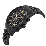 Michael Kors Lexington Chronograph Black Dial Black Steel Strap Watch for Men - MK8603 Authentic Buy Shop Now