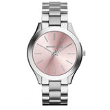 Michael Kors Slim Runway Quartz Pink Dial Silver Steel Strap Watch For Women - MK3380 Authentic Buy Shop Now