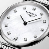 Longines La Grande Classique Diamonds White Dial Silver Steel Strap Watch for Women - L4.209.4.87.6 Authentic Buy Shop Now