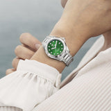 Tag Heuer Aquaracer Diamonds Emerald Green Dial Silver Steel Strap Watch for Women - WBD1316.BA0740 Authentic Buy Shop Now