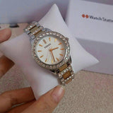 Fossil Jesse Crystals White Dial Two Tone Steel Strap Watch for Women - ES2409 Authentic Buy Shop Now