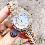 Bulova Crystal Mother of Pearl Dial Rose Gold Steel Strap Watch for Women - 98L197 Authentic Buy Shop Now