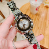 Versace Shadov Quartz Silver Dial Snakeskin Green Leather Strap Watch for Women - VEBM00718 Authentic Buy Shop Now