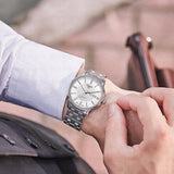 Tissot Automatics III Day Date White Dial Silver Steel Strap Watch For Men - T065.430.11.031.00 Authentic Buy Shop Now