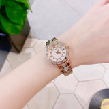 Bulova Crystal Mother of Pearl Dial Rose Gold Steel Strap Watch for Women - 98L197 Authentic Buy Shop Now