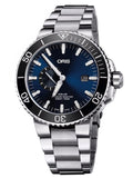 Oris Aquis Date Blue Dial Silver Steel Strap Watch for Men - 0173377304135-0782405PEB Authentic Buy Shop Now
