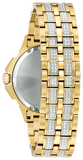 Bulova Crystal Collection Octova White Dial Gold Steel Strap Watch for Men - 98C126 Authentic Buy Shop Now