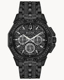 Bulova Octova Chronograph Black Crystal Dial Black Steel Strap Watch for Men - 98C134 Authentic Buy Shop Now