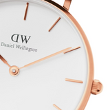 Daniel Wellington Classic Petite Dover White Dial White Nylon Strap Watch For Women - DW00100311 Authentic Buy Shop Now