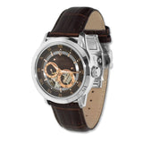 Bulova Classic Skeleton Automatic Brown Dial Brown Leather Strap Watch for Men - 96A120 Authentic Buy Shop Now