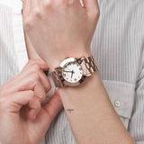 Marc Jacobs Amy White Dial Rose Gold Steel Strap Watch for Women - MBM3077 Authentic Buy Shop Now