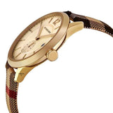 Burberry The Classic Round Gold Dial Brown Leather Strap Unisex Watch - BU10001 Authentic Buy Shop Now