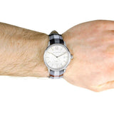 Burberry The Classic Horseferry Silver Dial Black Leather Strap Watch for Men - BU10002 Authentic Buy Shop Now