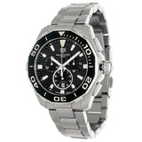 Tag Heuer Aquaracer Quartz Chronograph Black Dial Silver Steel Strap Watch for Men - CAY111A.BA0927 Authentic Buy Shop Now
