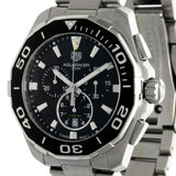 Tag Heuer Aquaracer Quartz Chronograph Black Dial Silver Steel Strap Watch for Men - CAY111A.BA0927 Authentic Buy Shop Now