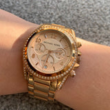 Michael Kors Blair Chronograph Rose Gold Dial Two Tone Steel Strap Watch for Women - MK6316 Authentic Buy Shop Now