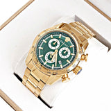 Versace V-Ray Chronograph Quartz Green Dial Gold Steel Strap Watch For Men - VE2I00621 Authentic Buy Shop Now