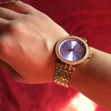 Michael Kors Darci Purple Dial Rose Gold Steel Strap Watch for Women - MK3400 Authentic Buy Shop Now
