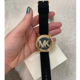 Michael Kors Janelle Quartz Black Dial Black Rubber Strap Watch For Women - MK7313 Authentic Buy Shop Now